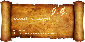 Jordán Gergő névjegykártya