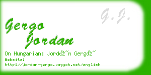 gergo jordan business card